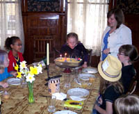 Allissa blowing out candles