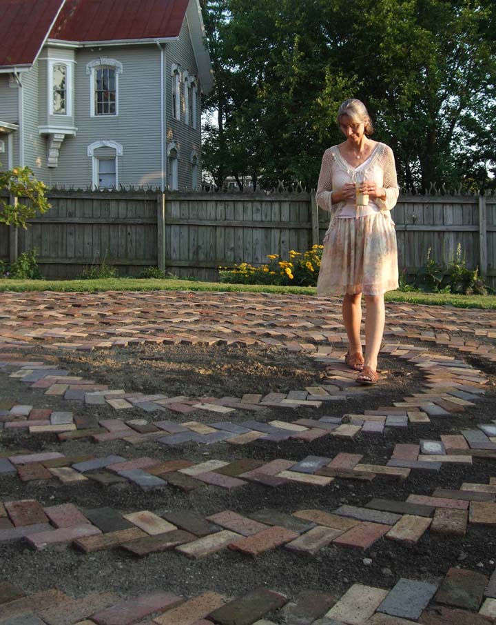 Jan walking the labyrinth