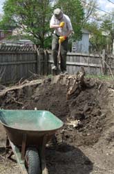 Digging soil